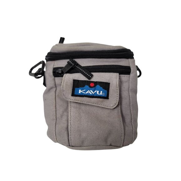 Kavu Gray Canvas Crossbody Bag With Multiple Zipper Pockets - Picture 1 of 9